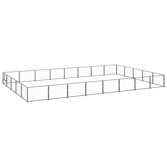 Dog cage black 40 m² steel