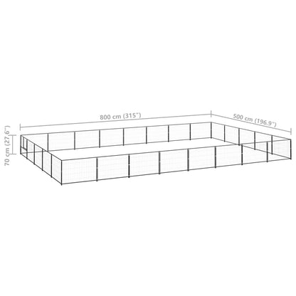Dog cage black 40 m² steel