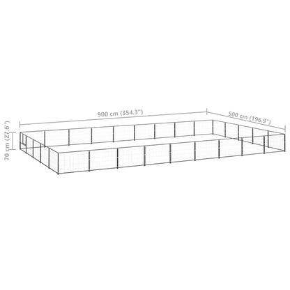 Dog cage black 45 m² steel
