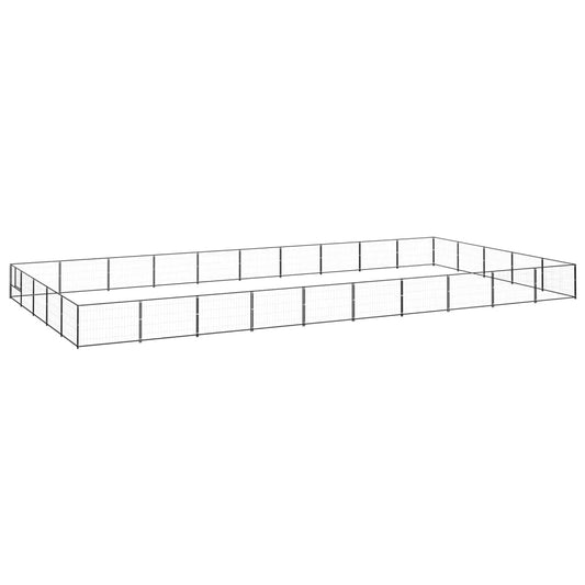 Dog cage black 50 m² steel