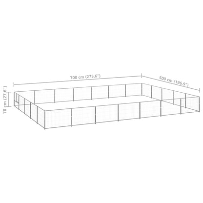 Dog cage silver 35 m² steel
