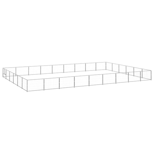 Dog cage silver 54 m² steel