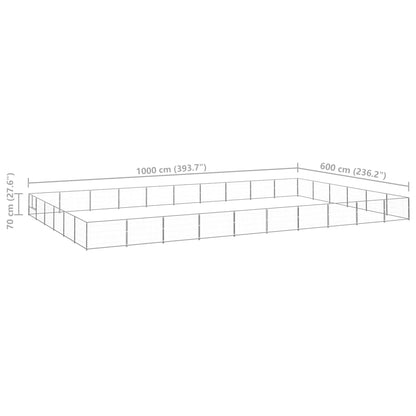 Dog cage silver 60 m² steel