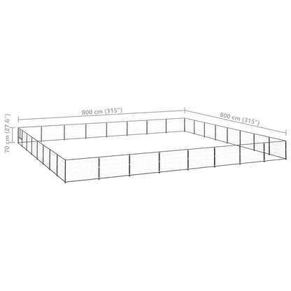 Dog cage black 64 m² steel