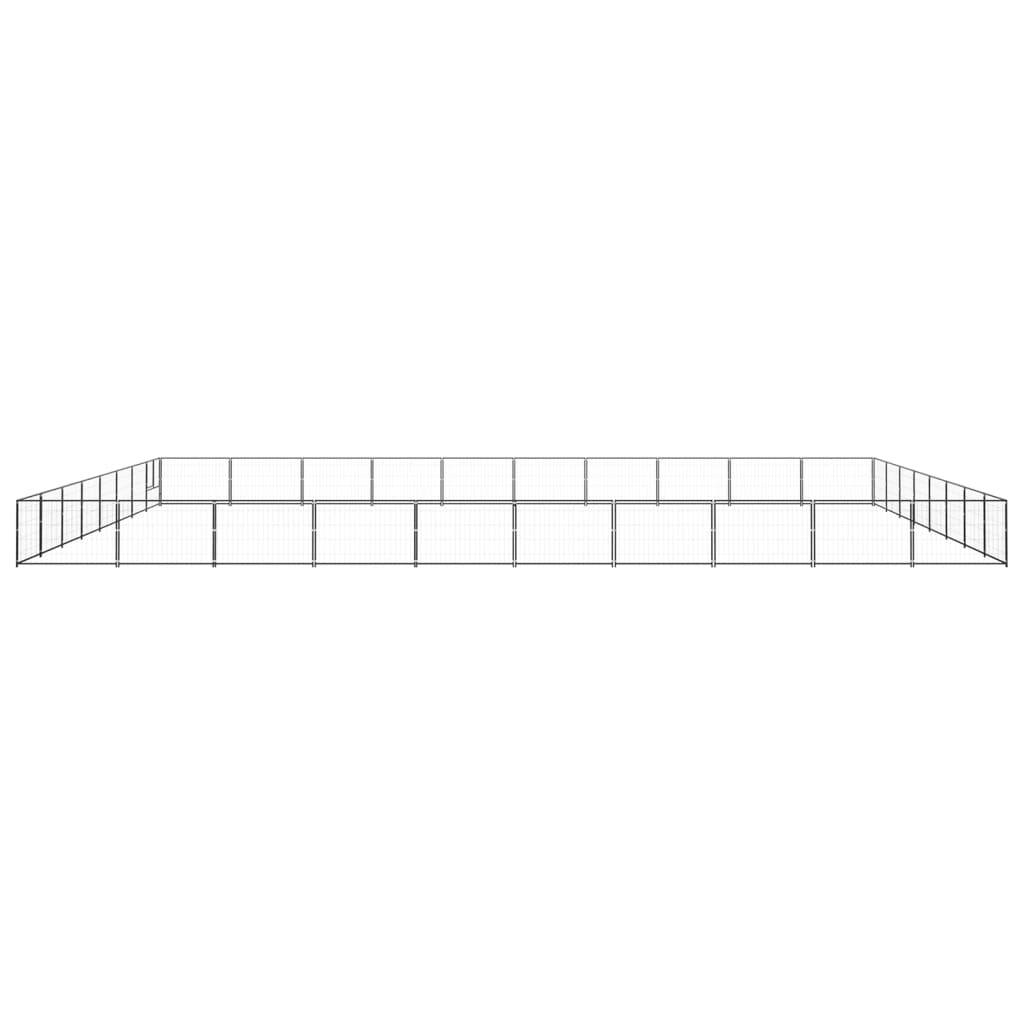 Dog cage black 80 m² steel