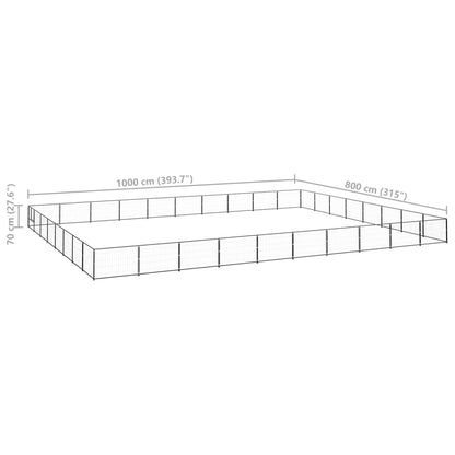Dog cage black 80 m² steel