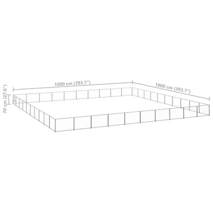 Dog cage silver 100 m² steel