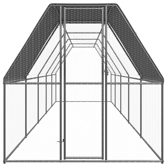 Outdoor chicken coop 2x10x2 m galvanized steel