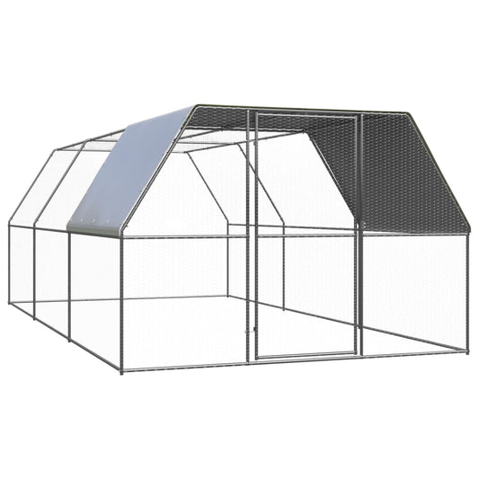 Outdoor chicken coop 3x6x2 m galvanized steel