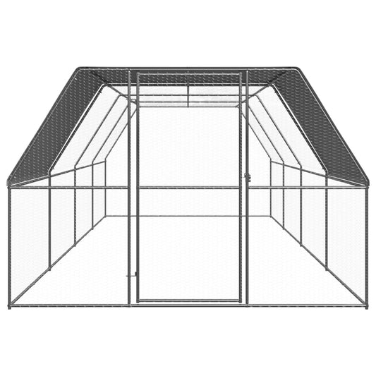 Outdoor chicken coop 3x8x2 m galvanized steel