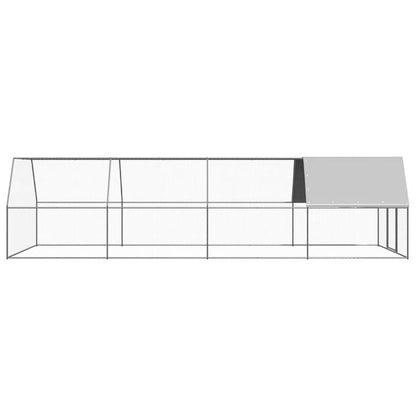 Outdoor chicken coop 3x8x2 m galvanized steel