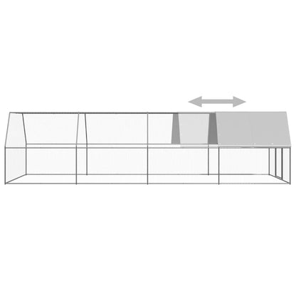 Outdoor chicken coop 3x8x2 m galvanized steel