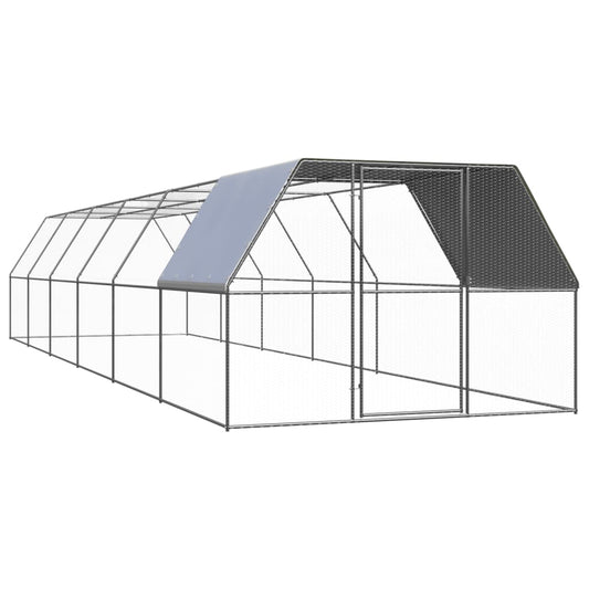 Outdoor chicken coop 3x12x2 m galvanized steel