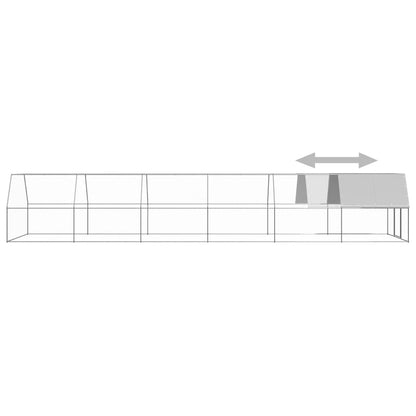 Outdoor chicken coop 3x12x2 m galvanized steel