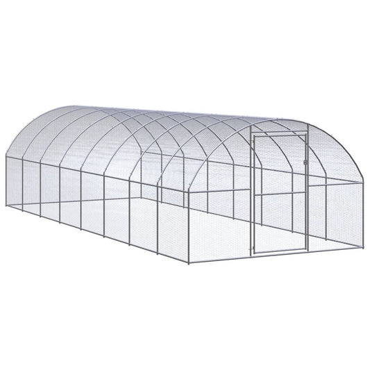 Outdoor chicken coop 3x8x2 m galvanized steel