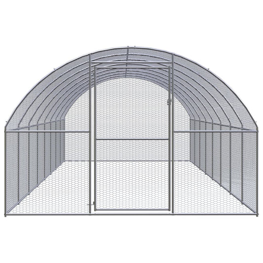 Outdoor chicken coop 3x8x2 m galvanized steel
