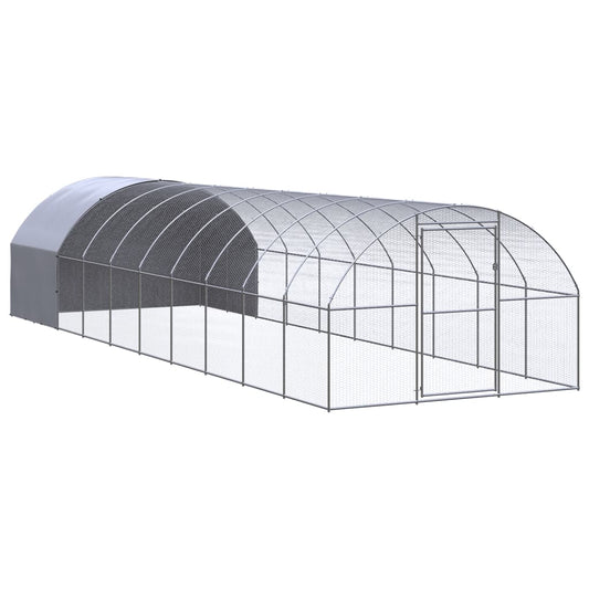 Outdoor chicken coop 3x10x2 m galvanized steel