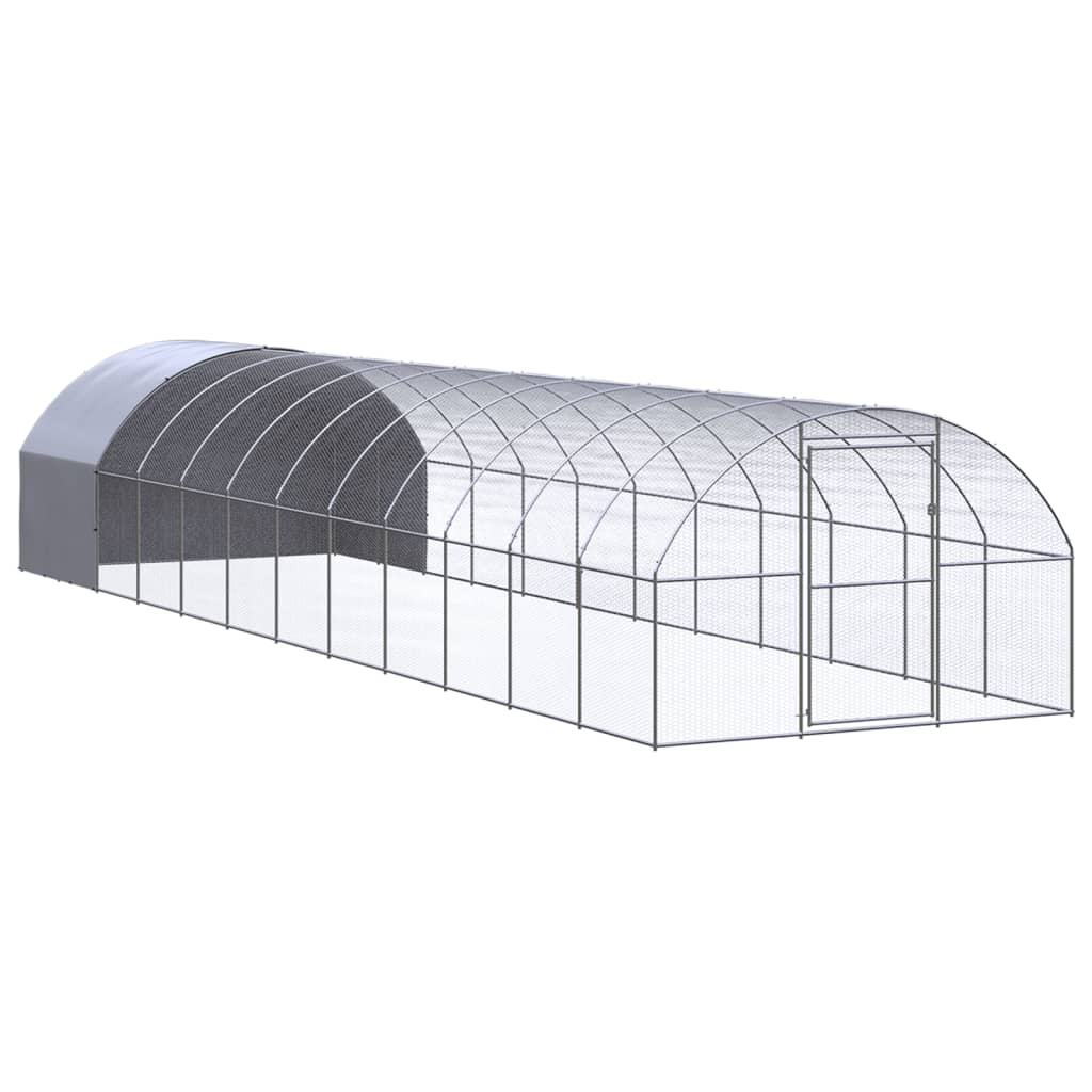 Outdoor chicken coop 3x12x2 m galvanized steel