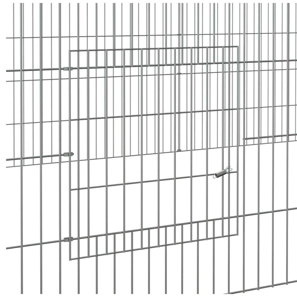 2-paneelinen Kanihäkki 220x110x55 cm galvanoitu rauta