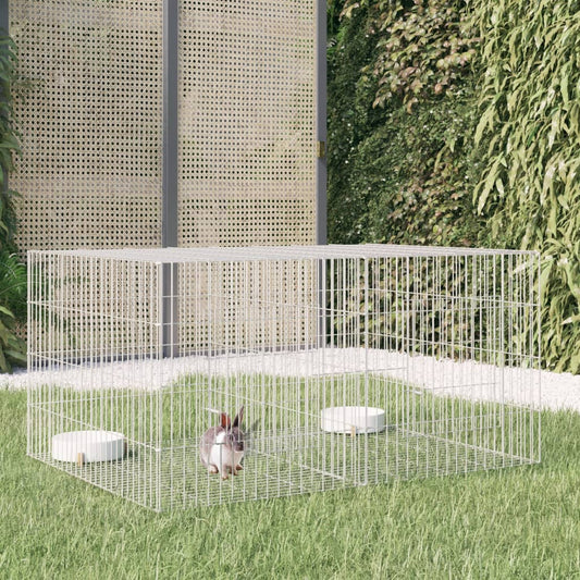 2-panel Rabbit Cage 110x79x54 cm galvanized iron