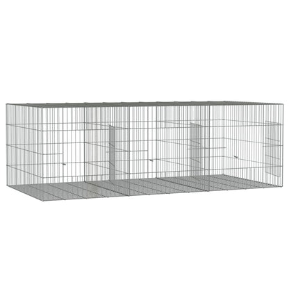 3-panel Rabbit Cage 163x79x54 cm galvanized iron