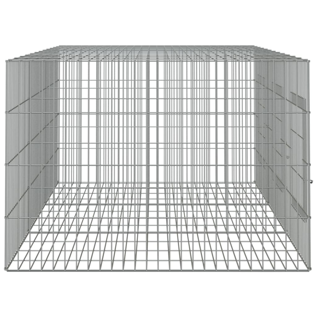 3-panel Rabbit Cage 163x79x54 cm galvanized iron