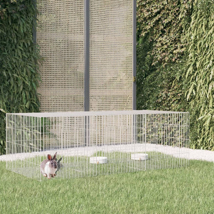 3-panel Rabbit Cage 163x79x54 cm galvanized iron