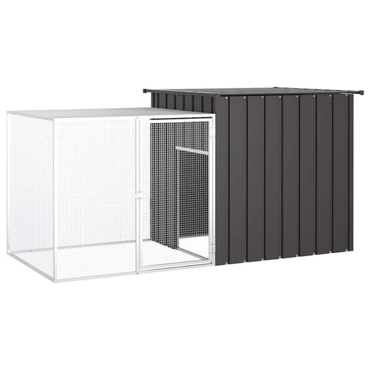 Chicken coop anthracite 200x91x100 cm galvanized steel