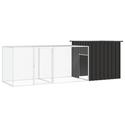 Chicken coop anthracite 300x91x100 cm galvanized steel