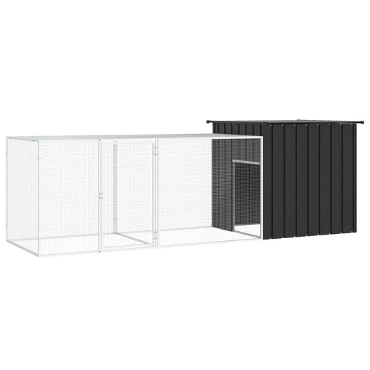 Chicken coop anthracite 300x91x100 cm galvanized steel