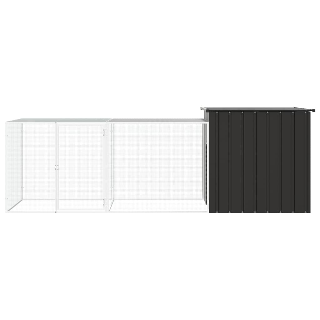Chicken coop anthracite 300x91x100 cm galvanized steel