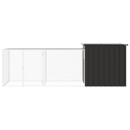 Chicken coop anthracite 300x91x100 cm galvanized steel