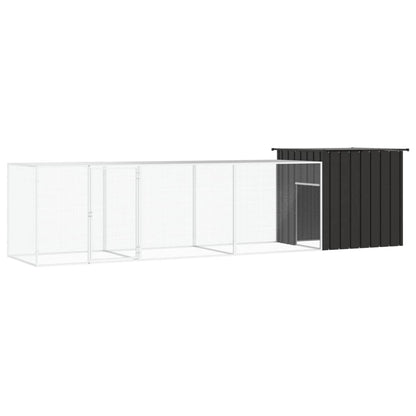 Chicken coop anthracite 400x91x100 cm galvanized steel