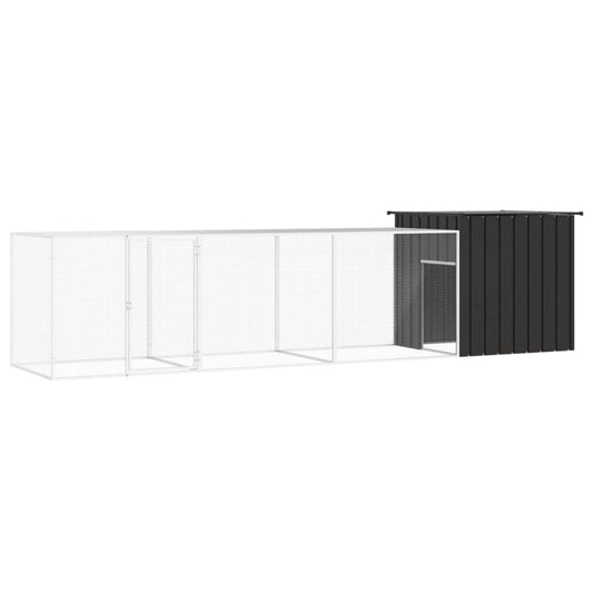 Chicken coop anthracite 400x91x100 cm galvanized steel
