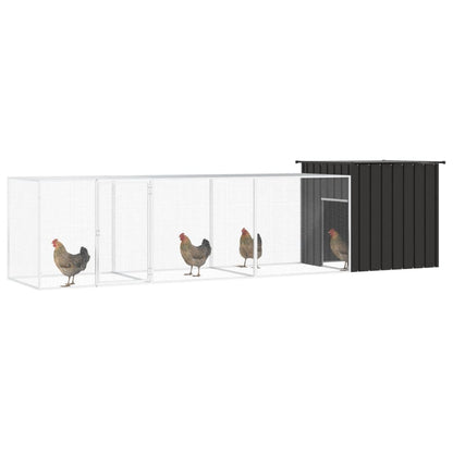 Chicken coop anthracite 400x91x100 cm galvanized steel