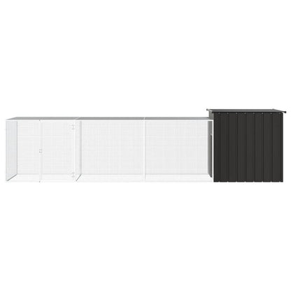 Chicken coop anthracite 400x91x100 cm galvanized steel