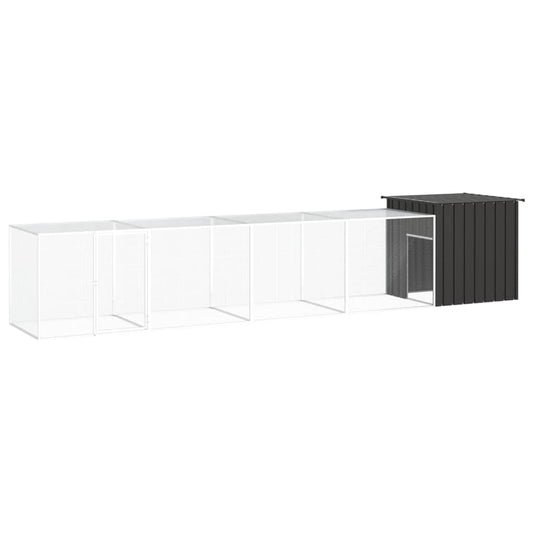 Chicken coop anthracite 500x91x100 cm galvanized steel