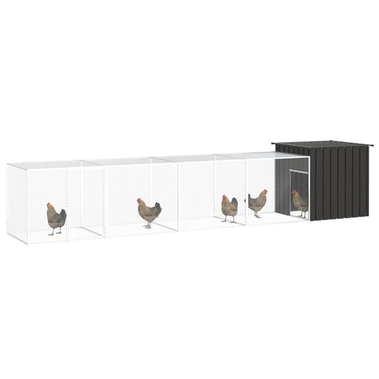 Chicken coop anthracite 500x91x100 cm galvanized steel
