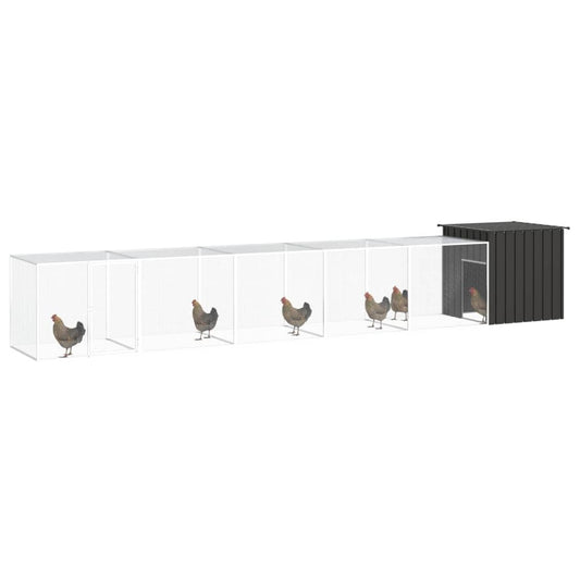 Chicken coop anthracite 600x91x100 cm galvanized steel