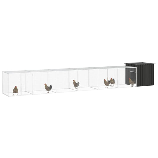 Chicken coop anthracite 700x91x100 cm galvanized steel