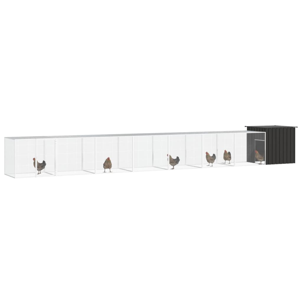 Chicken coop anthracite 800x91x100 cm galvanized steel
