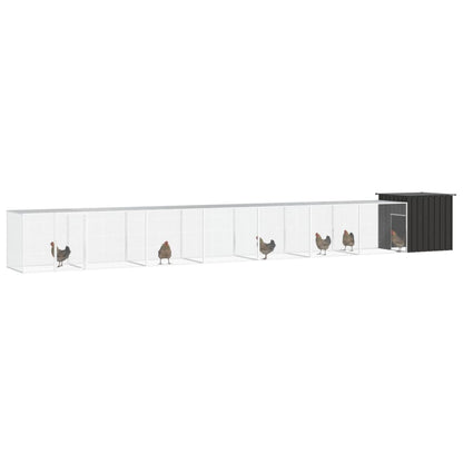 Chicken coop anthracite 800x91x100 cm galvanized steel