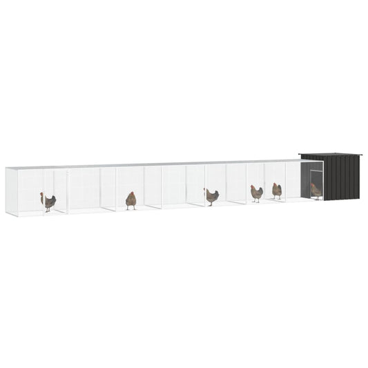 Chicken coop anthracite 800x91x100 cm galvanized steel