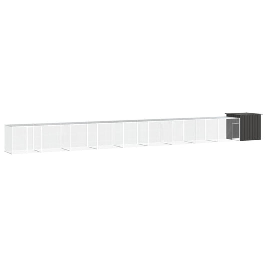 Chicken coop anthracite 1000x91x100 cm galvanized steel