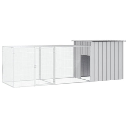 Chicken coop grey 300x91x100 cm galvanized steel