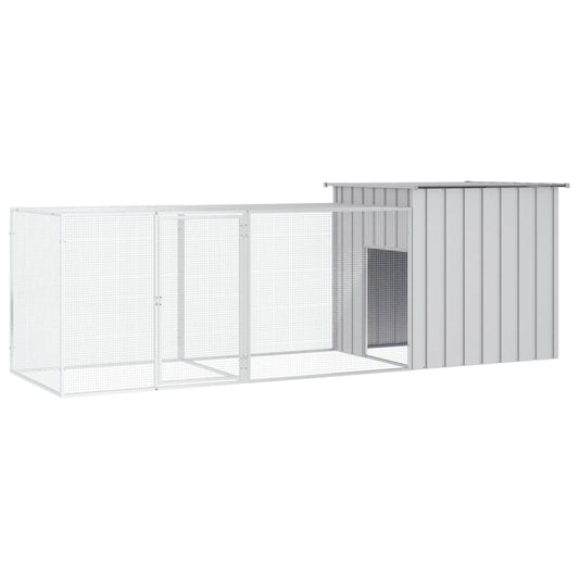 Chicken coop grey 300x91x100 cm galvanized steel