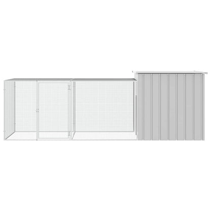 Chicken coop grey 300x91x100 cm galvanized steel