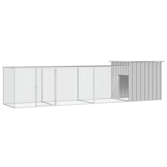 Chicken coop grey 400x91x100 cm galvanized steel