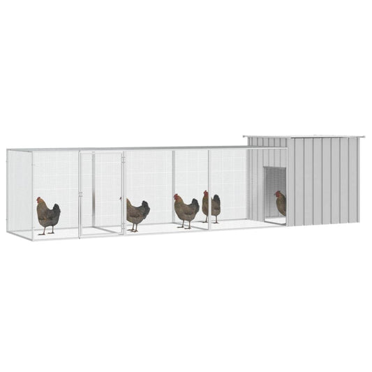 Chicken coop grey 400x91x100 cm galvanized steel