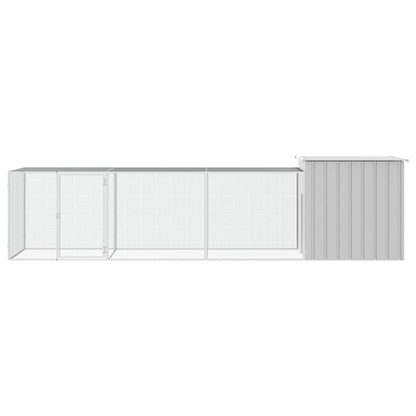 Chicken coop grey 400x91x100 cm galvanized steel